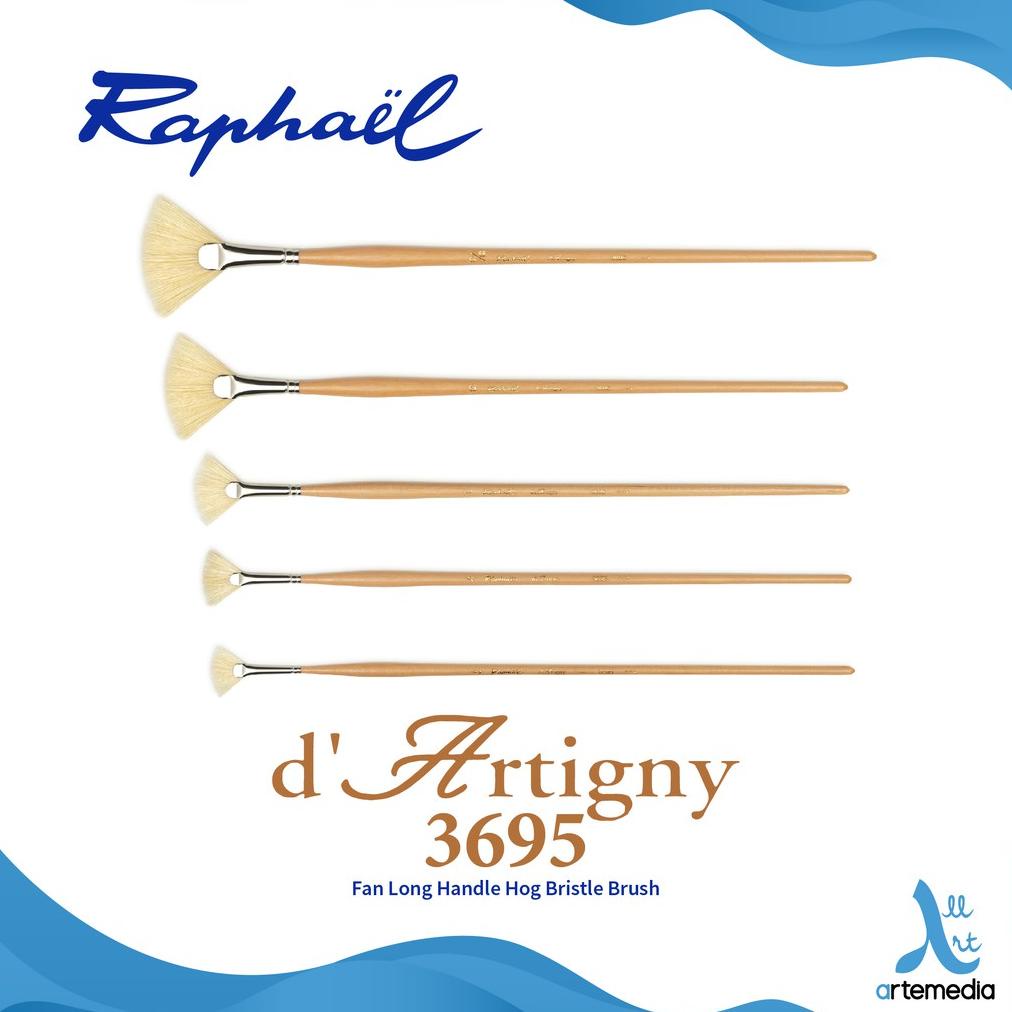 

Kuas Lukis Raphael 3695 Fan D Artigny Hog Bristle Brush Long Handle