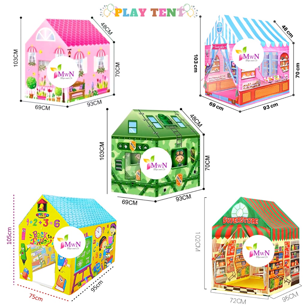 MWN Mainan Anak Tenda Play Tent Indoor Outdoor Kode 995 5 Jenis Varian