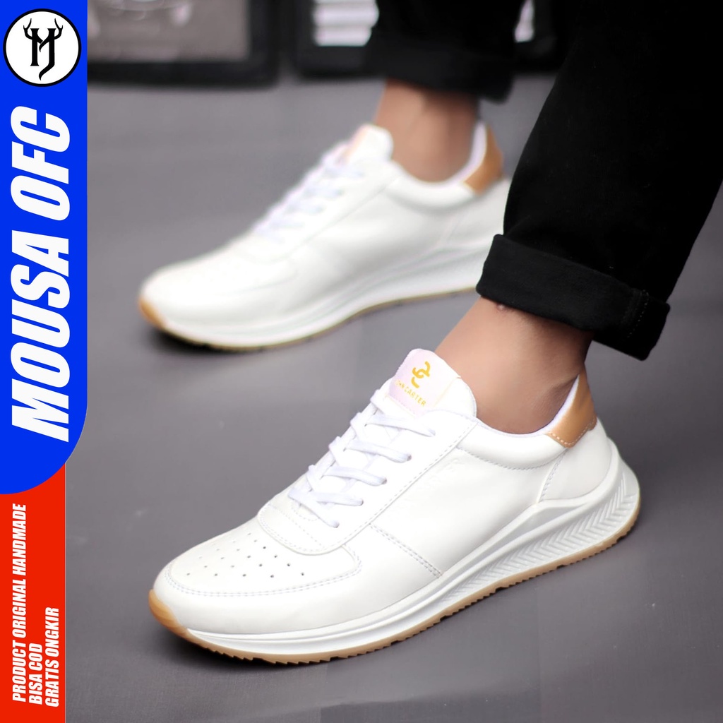 Sepatu Sneakers Pria White Sepatu Kasual Running Original Mousa Bedas