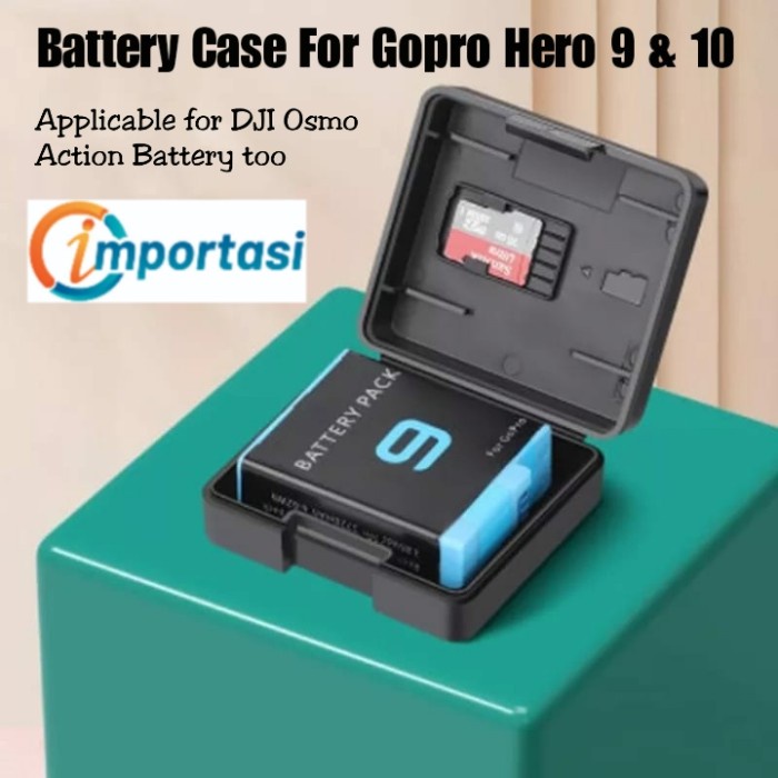 Battery Case GoPro Hero 10 9 8 7 6 5 Osmo Action Tempat Kotak Batere