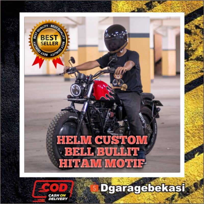 HELM CUSTOM BULLIT cc helmet fullface classic Vintage Retro gringo bandit ghostbone m30 moto3