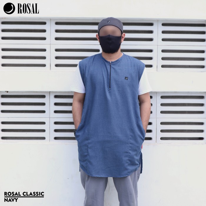 Rompi Sholat ROMPI SHOLAT CLASSIC/ROSAL CLASSIC - Navy, M(O0E7) rompi sholat pria motif rompi sholat