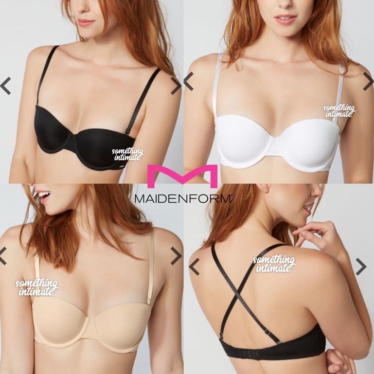 READY Maidenform Matte Strapless Multiway Pushup Lift Gel Bra Black Nude White Bh Kemben Import Push