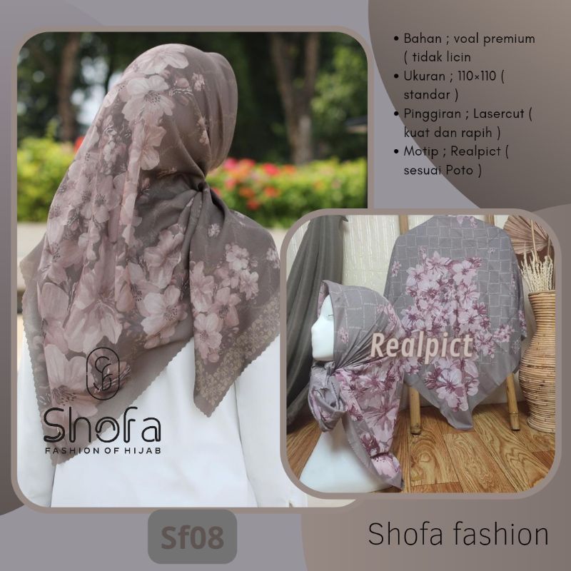 HIJAB SEGI EMPAT VOAL MOTIF SHOFA 08