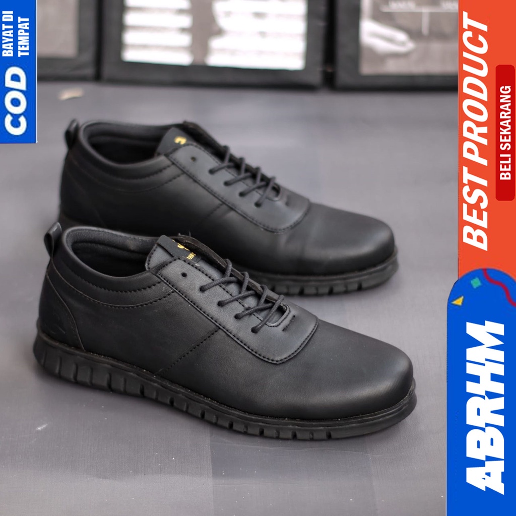 Sepatu Formal Oxfrod Pria Pantofel Hitam Casual Kerja Kantor Abrhm Colline