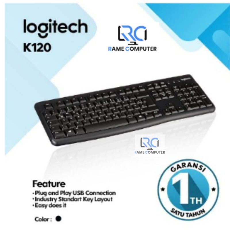 Logitech Keyboard K120 Comfortable Quiet Typing USB