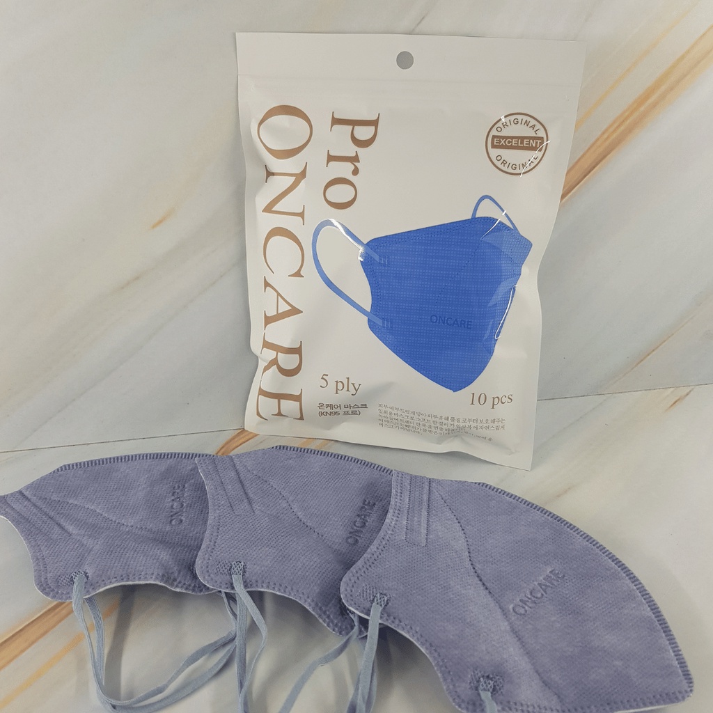 ENZ ® MASKER KN95 PRO PLUS 5PLY ONCARE HITAM PUTIH WARNA ISI 10PCS / KN95 MOUSON PRO / KN95 FFP2 ISI 10PCS / 50 PCS 1047