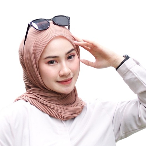 Jilbab Pashmina Plisket Polos Sr215