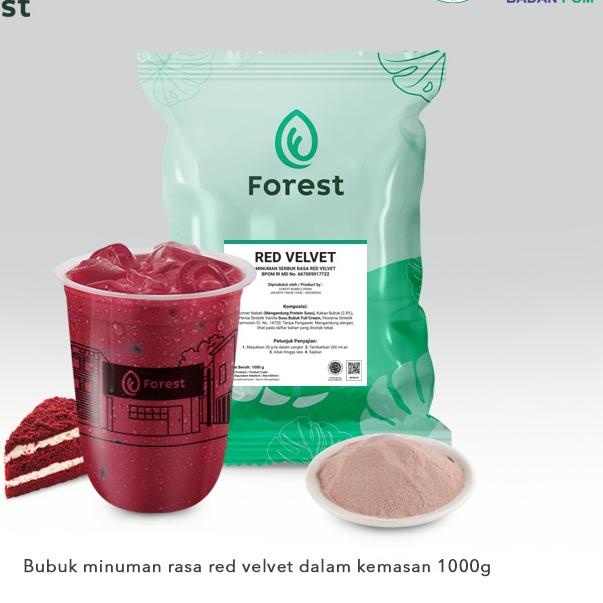 

GROSIR Bubuk Minuman RED VELVET Powder 1000g - FOREST Bubble Drink serbuuu !