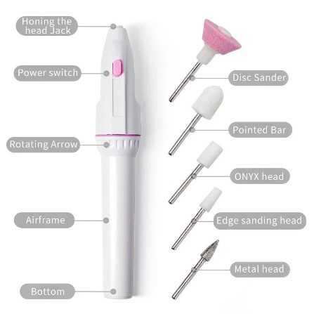 Pemoles Kuku Elektrik Mini Motorized Nail Polisher 5 Kepala - FD-01 - White