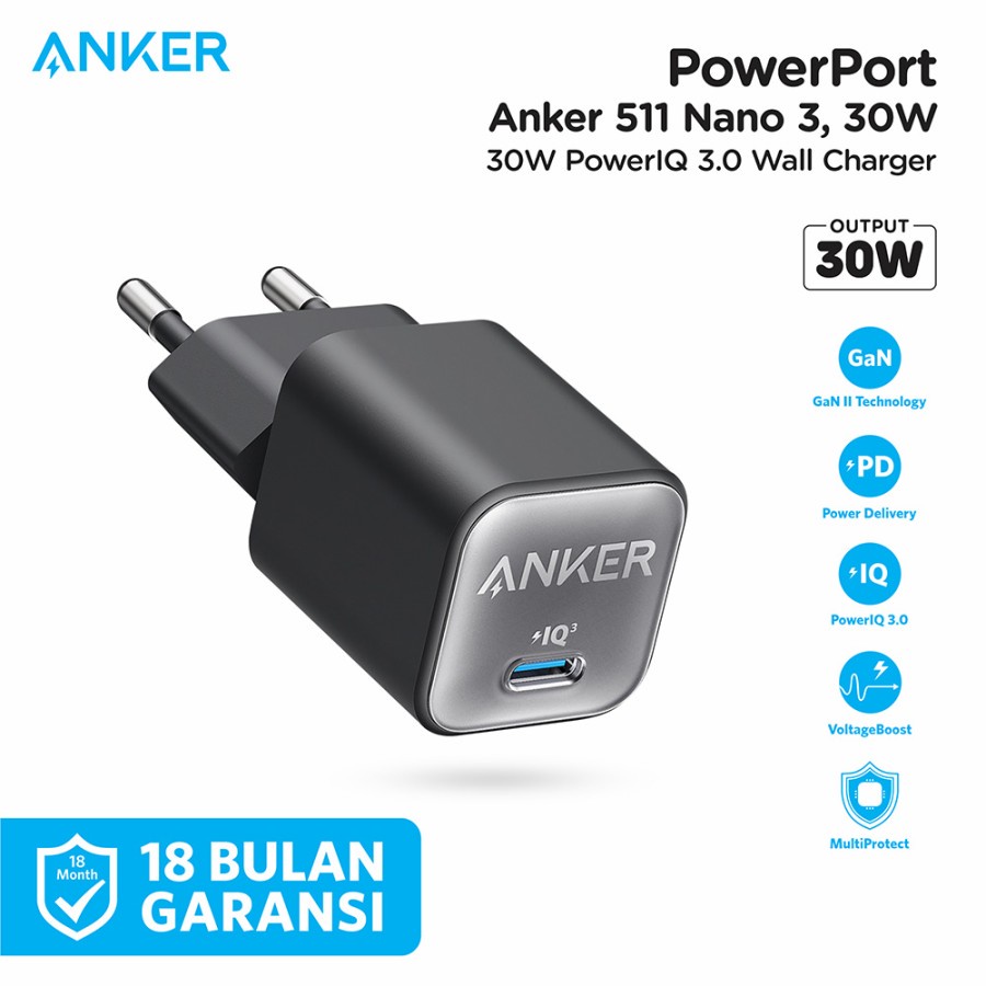 Anker 511 Nano III 30W Wall Charger Samsung Super Fast Charging A2147