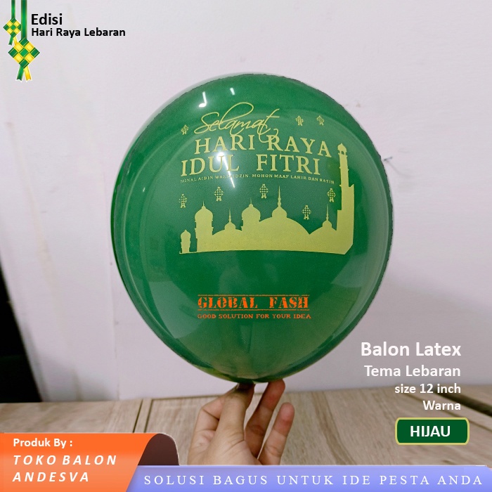 Balon Latex Selamat Hari Raya Idul Fitri / Balon Latex sablon  Lebaran idul fitri
