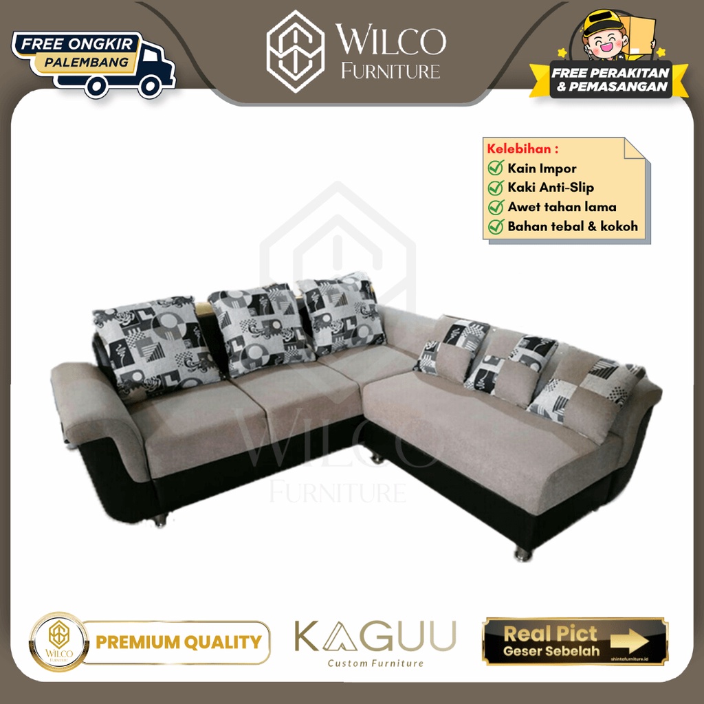 Sofa L Putus Yolanda / Sofa L Minimalis Mewah / Sofa L Bludru by KAGUU