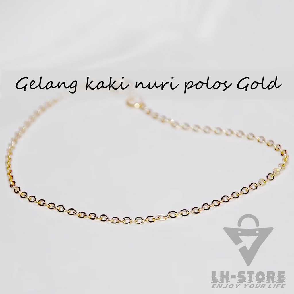 Gelang Kaki Titanium Wanita Nuri Polos Tersedia Warna Silver dan Gold Cantik Terbaru