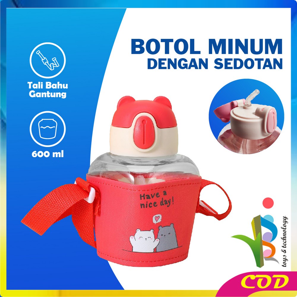 RB-C469 Botol Minum Anak Karakter 600ML Tempat Minum Anak TK Lucu Dengan Sedotan / Bottle Minum Kids Portable BPA FREE