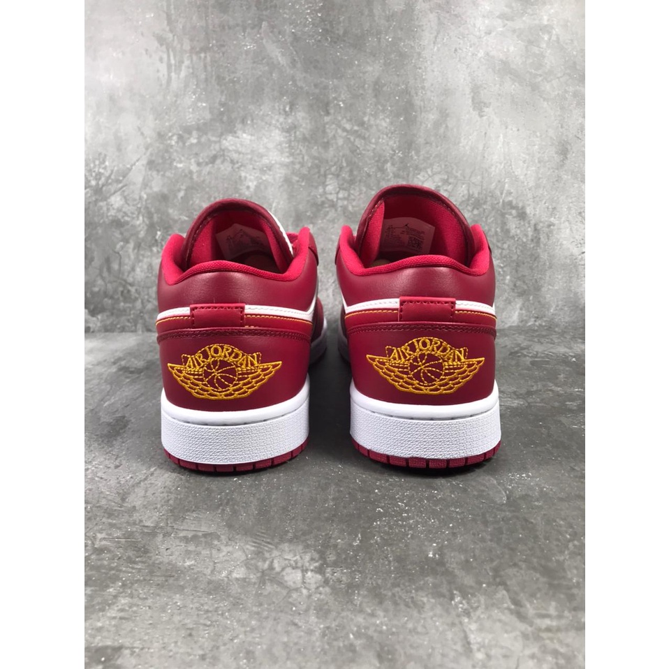Jordan 1 Low Cardinal Red (GS) 553560-607, 100% Real Pic.