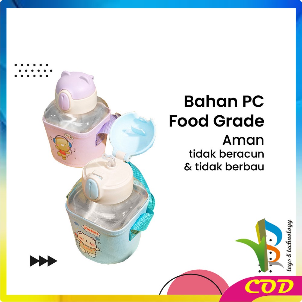 RB-C469 Botol Minum Anak Karakter 600ML Tempat Minum Anak TK Lucu Dengan Sedotan / Bottle Minum Kids Portable BPA FREE