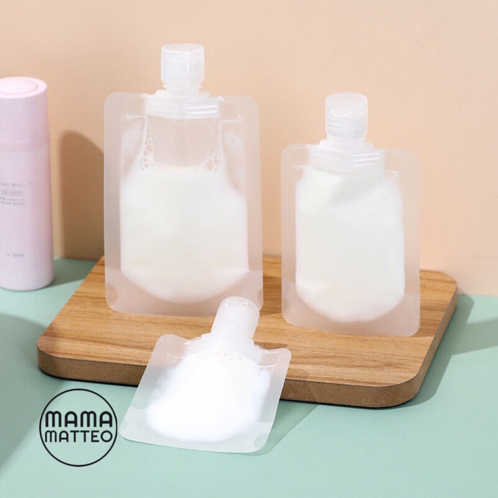 Pouch Cairan Travel Refill / Botol Tempat Wadah Kemasan Kosong Liquid Shampo Sabun Body Lotion Isi Ulang Bahan Plastik 30ml 50ml 100ml