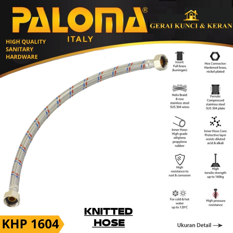 PALOMA KHP 1604 Selang Anyam Stainless Steel 40cm Flexible