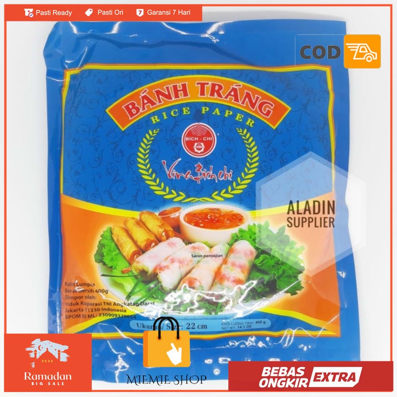 

BANH TRANG RICE PAPER 400 GR KULIT LUMPIA VIETNAM 1 PAK - 22 cm