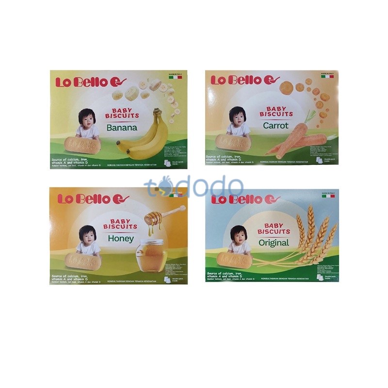 Makanan Biskuit Cemilan Bayi Lo Bello Biscuit  200gr 1-3 Tahun