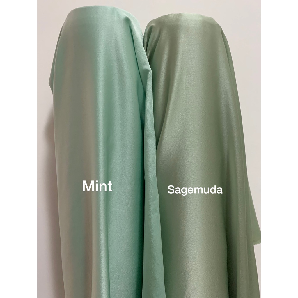 Bahan Satin Maxmara Silk Lux Premium Meteran Mewah Warna Hijau Mint