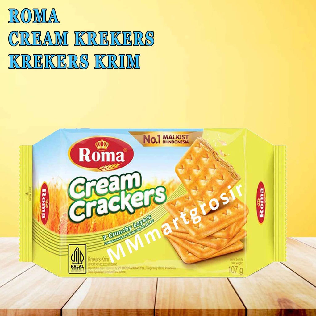 Roma Malkist/ Cream Crackers/ Biskuit Crackers Krim/ 107g