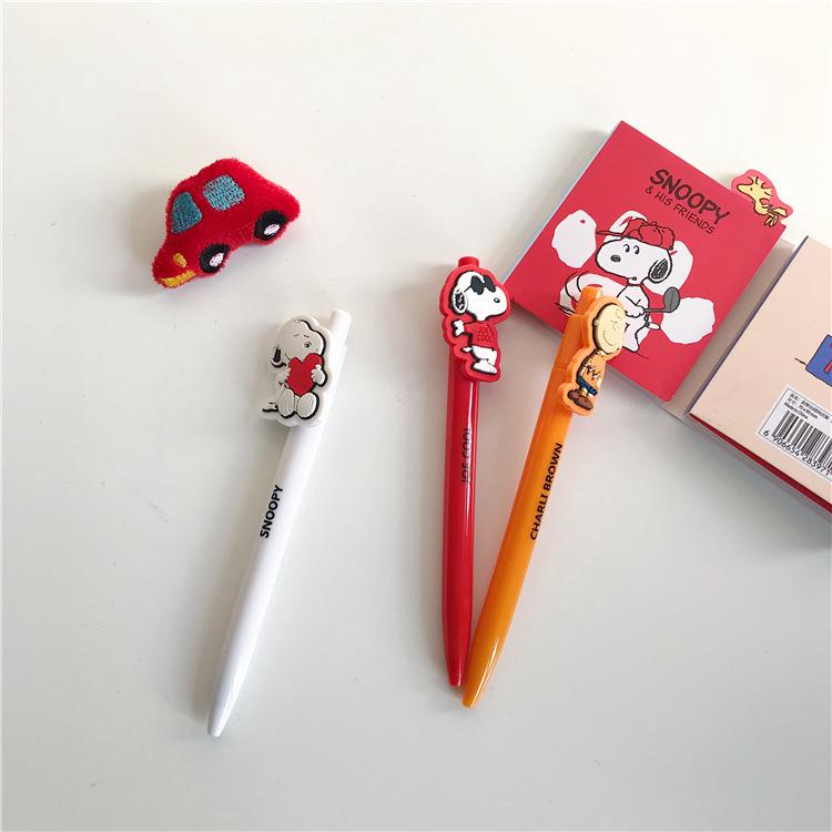 

[Pengiriman 24 Jam] Cute Korea Snoopy black 0.5MM push-type signature pen writing student stationery
