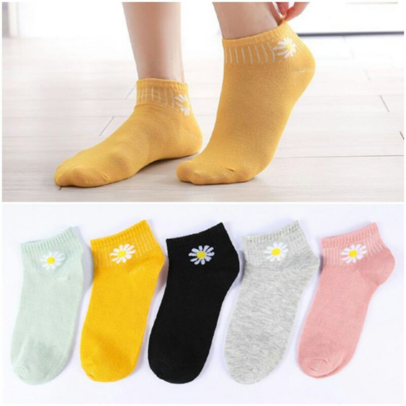 Kaos Kaki Fashion Bunga Flower Semata Kaki Ankle Sock