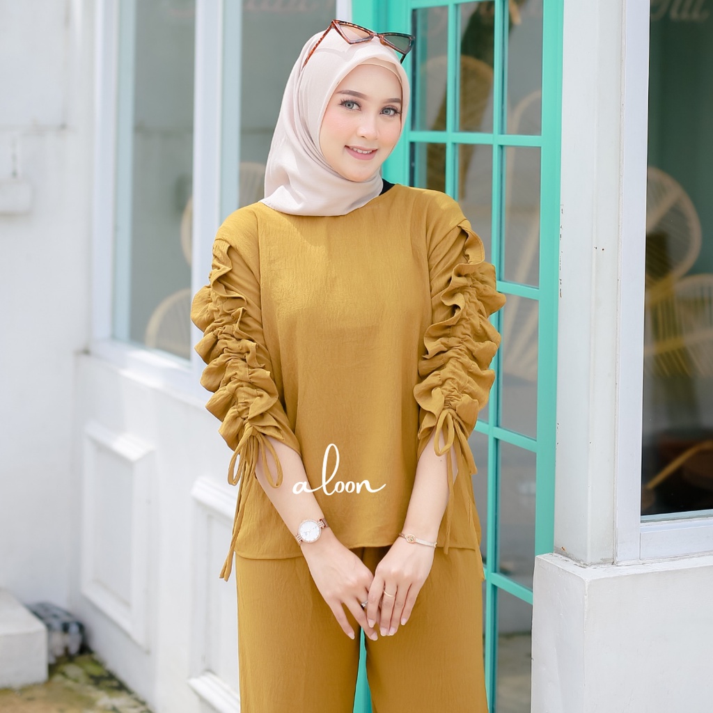 Sherly One Set Crinkle Airflow Premium – Setelan Crinke Baju One Set Wanita Kekinian