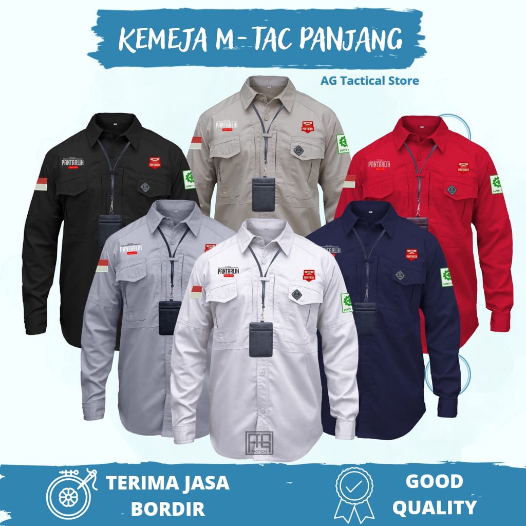 Pre Order Kemeja Tactical plus Bordir / Kemeja M-Tac / Kemeja W-Tac panjang/ 511 panjang / PDL Lapangan