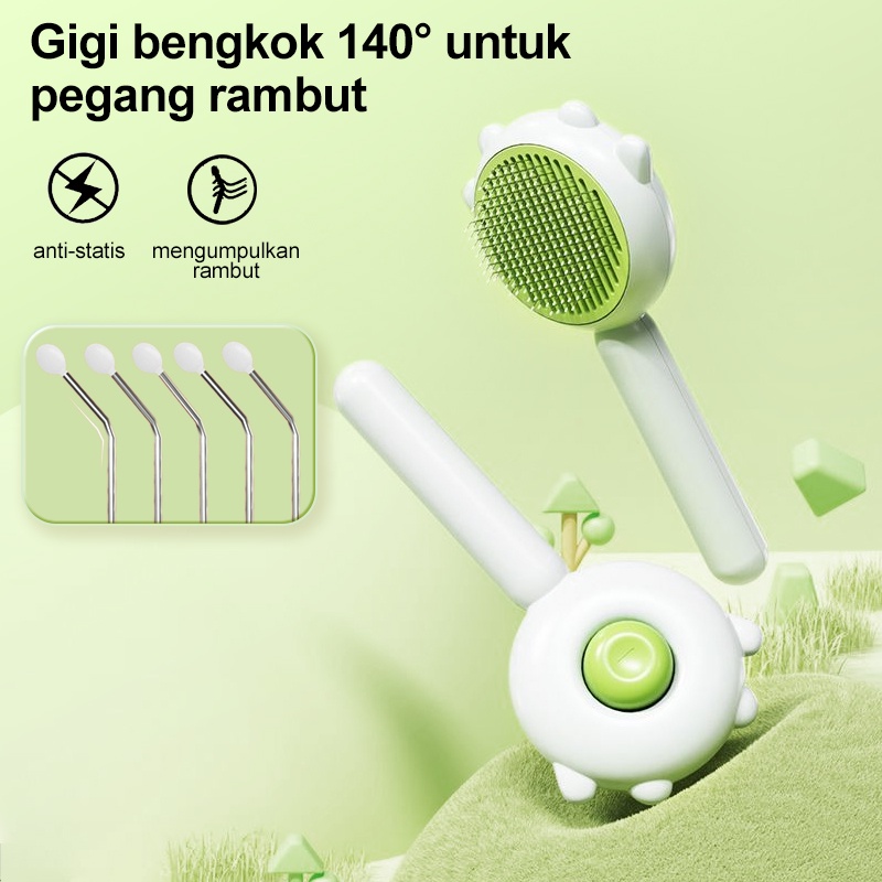 AmazeFan sisir kucing bulu rontok sisir bulu anjing Pet Grooming Brush Lembut dan nyaman sikat bulu kucing Sisir pijat kucing dan anjing Sisir Hewan Peliharaan Depilasi instan scratcher kucing Kulit sensitif &amp; Saat mencukur &amp; membuat gaya