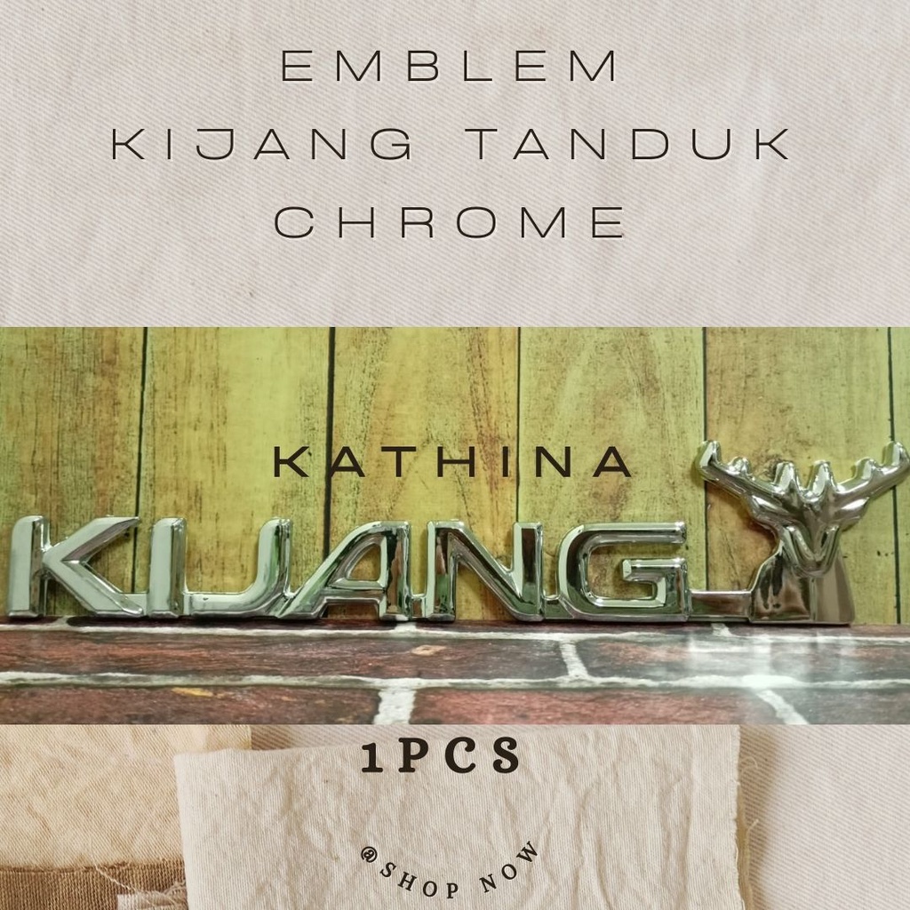 Emblem Logo Tulisan Kijang Tanduk Mobil Kijang Kapsul Chrome