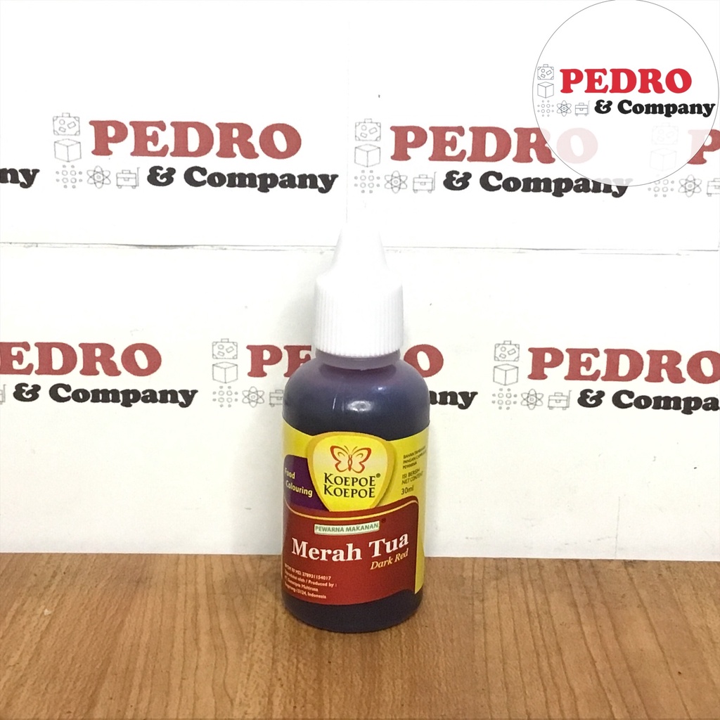 

Kupu koepoe pewarna MERAH TUA dark red 30 ml - food colouring kue cake