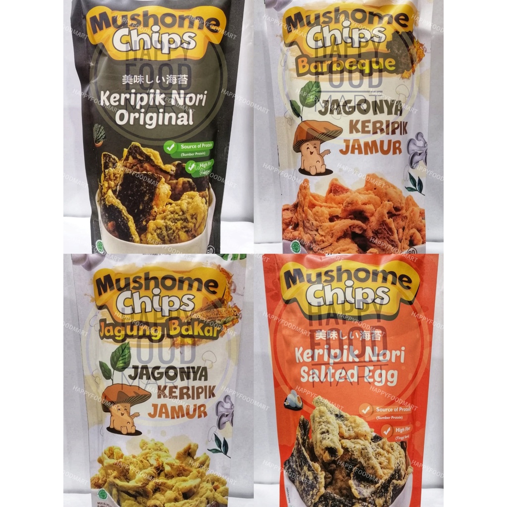 

[PROMO] MUSHOME CHIPS BBQ/KERUPUK JAMUR TIRAM BARBEQUE/KERIPIK NORI ORIGINAL/BBQ/JAGUNG BAKAR/SALTED EGG/RUMPUT LAUT KULIT TAHU/VEGETARIAN FISH SKIN/CEMILAN SNACK TELUR ASIN