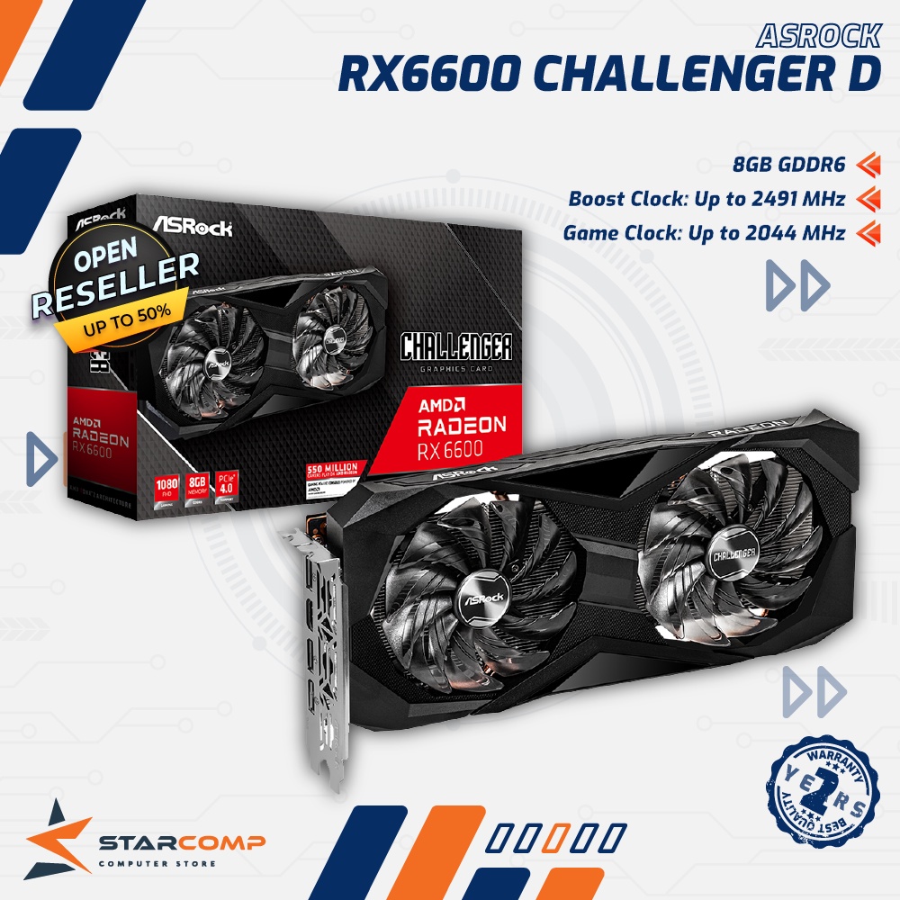 ASRock AMD Radeon RX 6600 Challenger D 8GB RX6600
