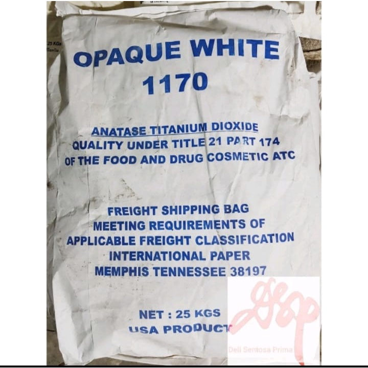 

Opaque white 1170/ Titanium Dioxide pemutih makanan 25 KG/1 ZAK