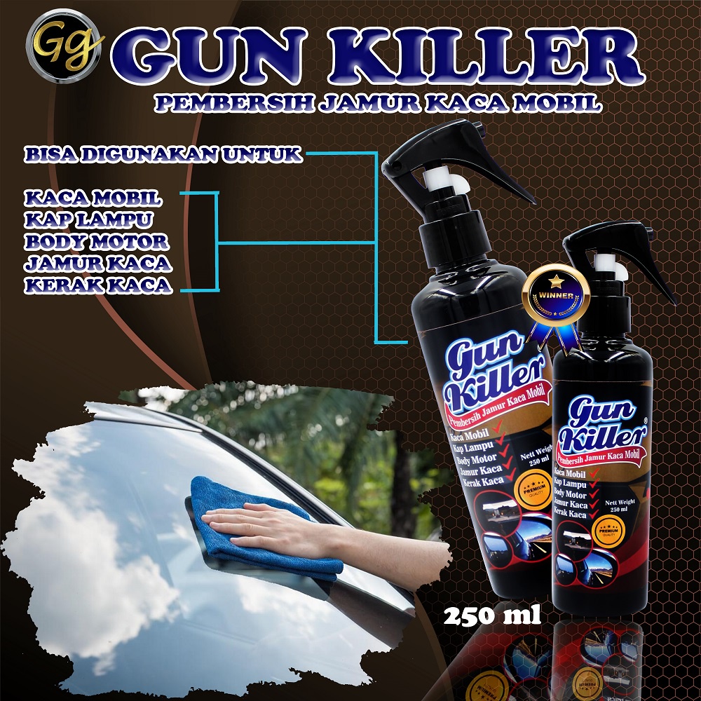 GUN Killer Pembersih Jamur Kaca Mobil Penghilang Jamur Kaca Pembersih Kaca Mobil Anti Jamur 250 ml