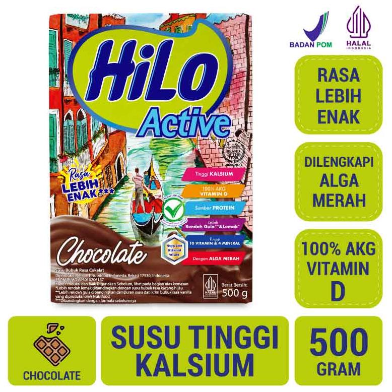

[spin1] HiLo Active Chocolate 500 gram - Susu Tinggi Kalsium Rendah Lemak
