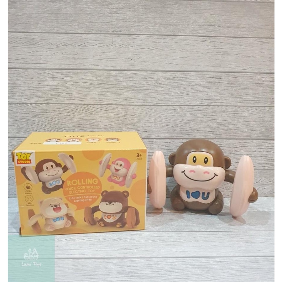 Mainan Rolling Monkey  Light &amp; Music Sound Controlled - Monyet Joget