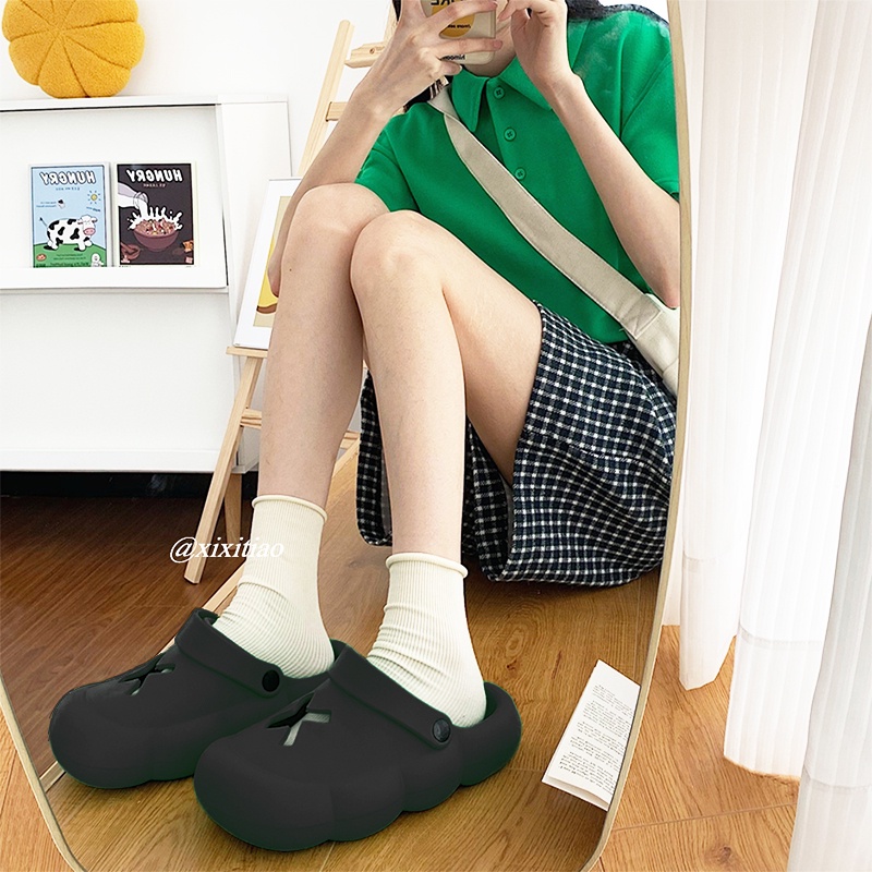 KOMIN Sandal Wanita Korea EVA Sendal Couple Selop Karet Casual Sendal Slop Santai Empuk Kekinian Sandal Cewek Distro Terbaru Slip Flip Flop SIZE 36-41