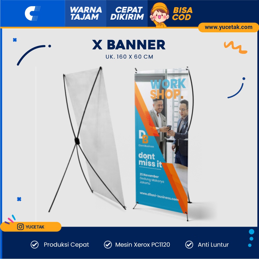 

YUCETAK - Cetak X Banner Full Colour Cetak Satuan Cepat Murah Bagus Berkualitas