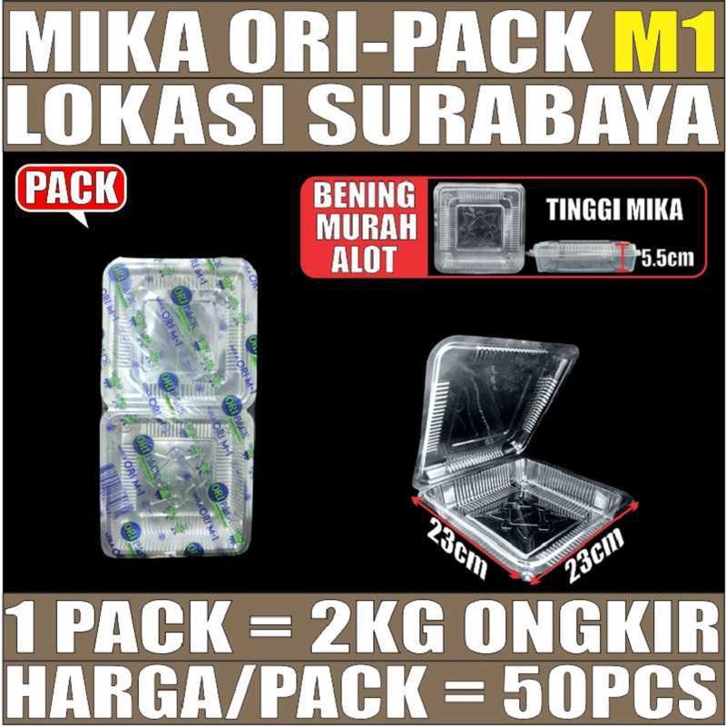 Mika Kue Plastik Bening Kemasan Pack Jumbo Uk M1 Kotak Bolu Besar SBY