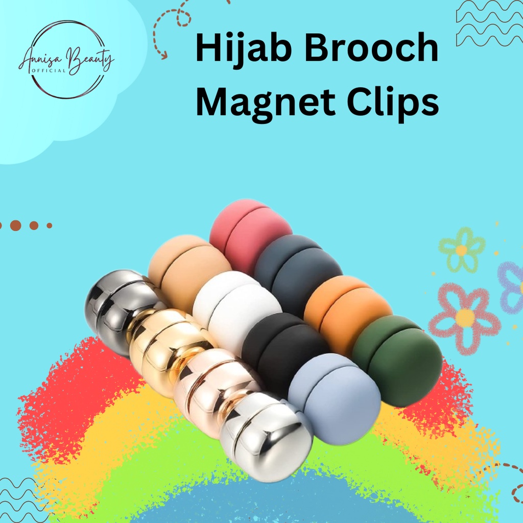 [100%ORIGINAL] Hijab Brooch Magnet Clips No Hole Pins For Muslim Scarf Head Wraps Accessory