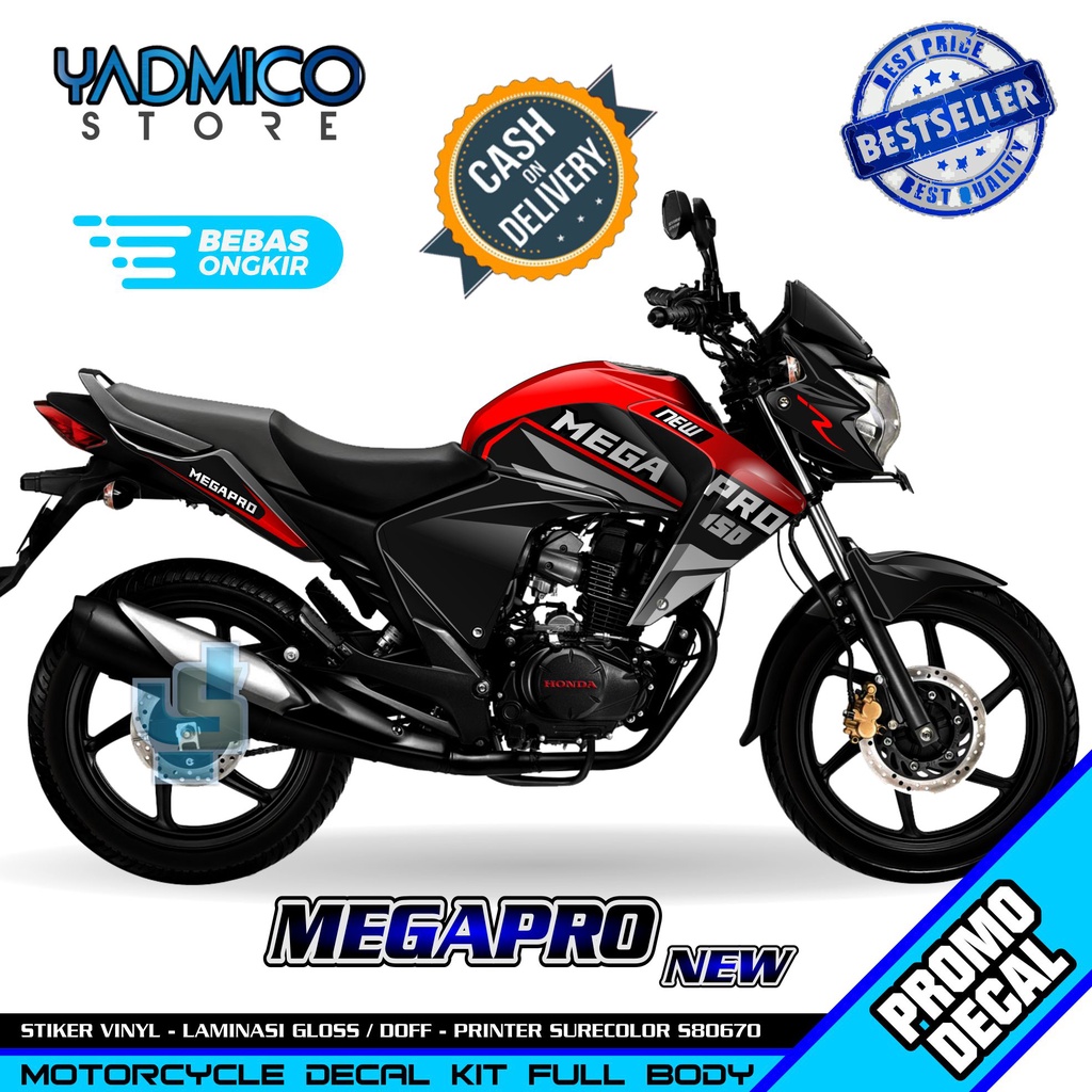 Decal Megapro New Full Body - Stiker Motor Megapro Monoshock Full Body - Decal Hologram Megapro Mono