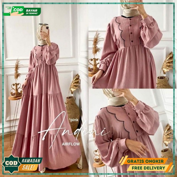 Dres Rmja Cewe Kekinian Crinkel Terbaru 2023 Cringkle Gamia Pesta Kondangan Crinkle Gamis Ibu-Ibu Mu