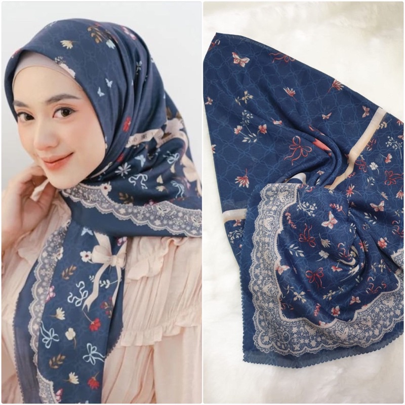 SADEAN HIJAB VOAL MOTIF TERBARU//SIZE 110X110 CM BISA COD HIJAB VOAL MOTIF PITA SERIES