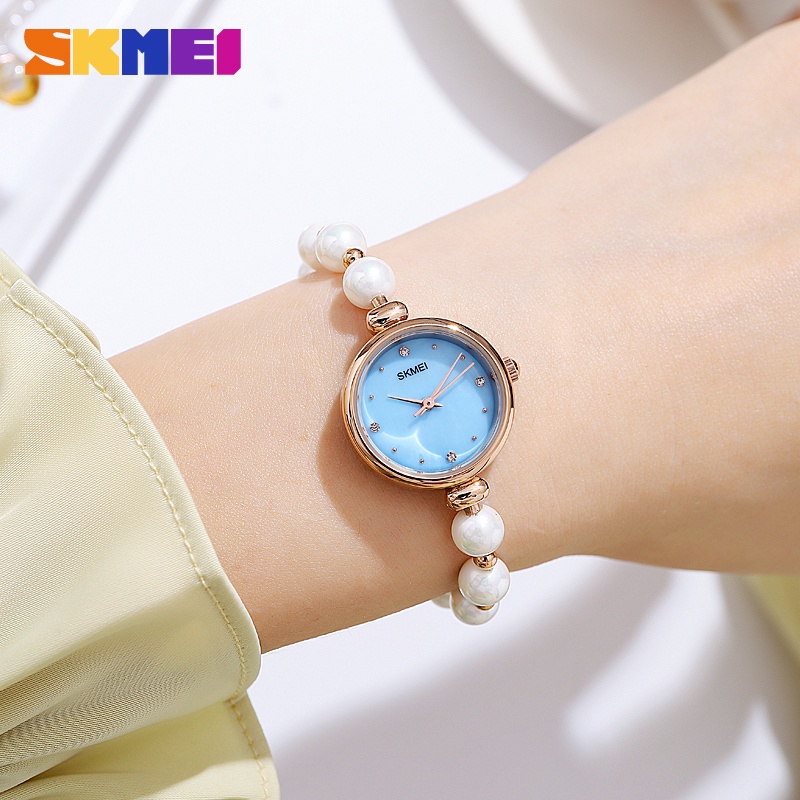 SKMEI 1983 Jam Tangan Wanita Analog Tali Mutiara Stainless WATCHKITE WKOS