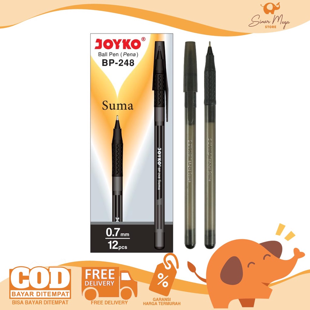 

DIJUAL LUSINAN Joyko Pulpen BP-248 Suma Black 0.7mm Ballpoint Pena Hitam Murah Berkualitas