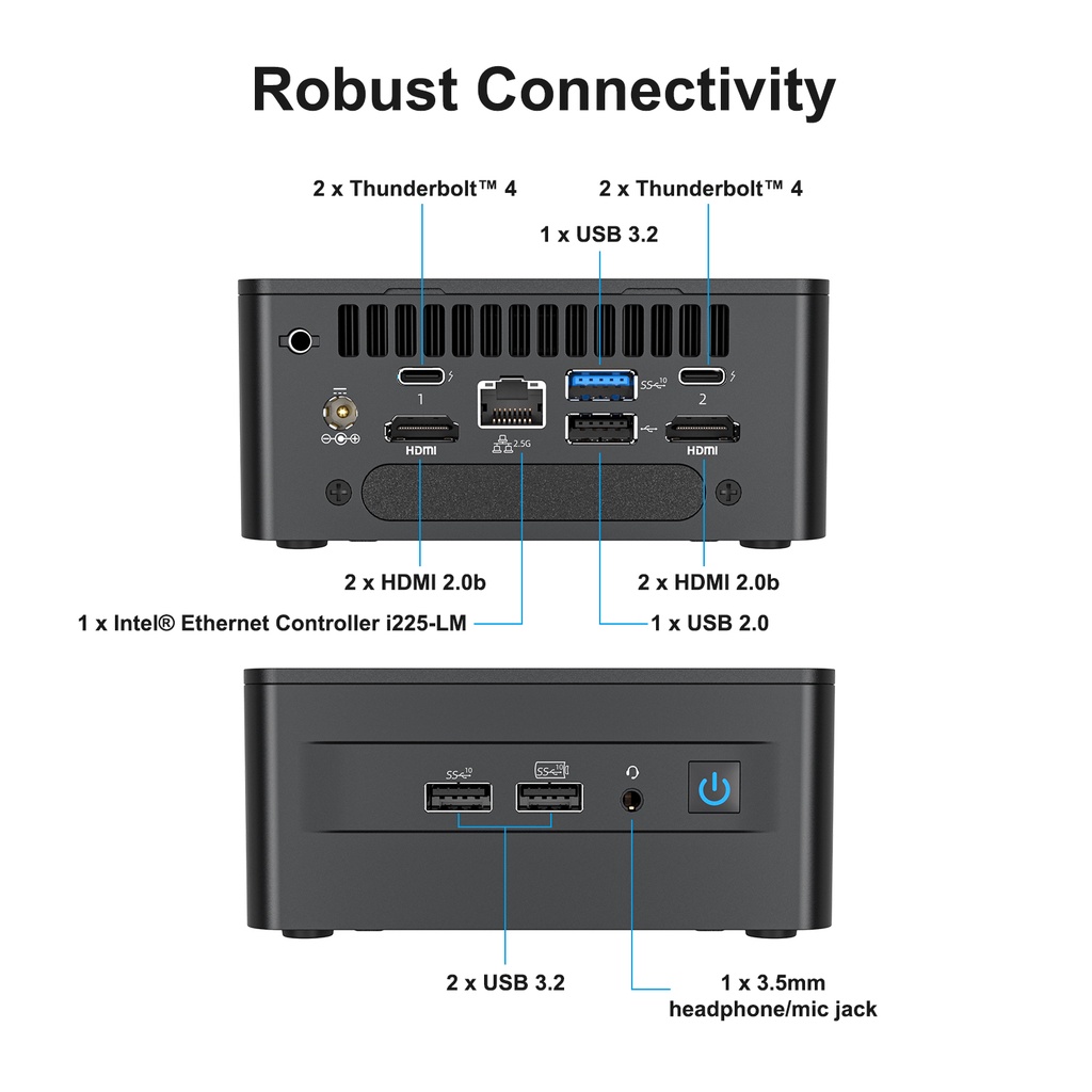 Intel NUC 12 NUC12WSHi5 Wall Street Canyon Mini Computer 12th Gen Intel Core i5-1240P, 12 Cores(4P+8E), 16 Threads, 12MB Intel Smart Cache, Intel Iris Xe Graphics,16GB RAM,512GB PCIe SSD, Win 11 Pro